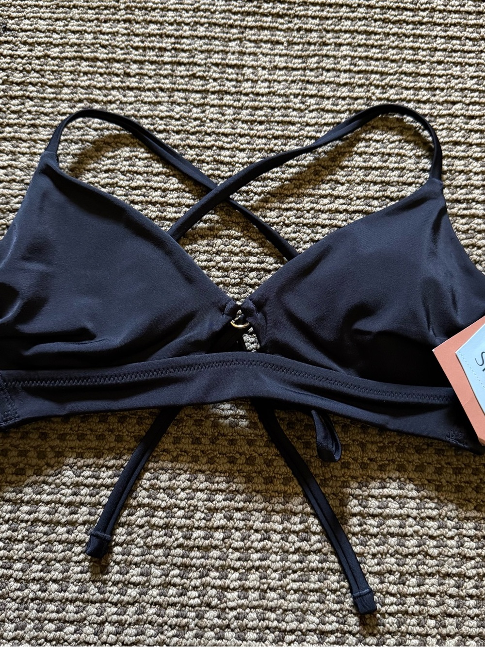 Shade & Shore Black Crisscross Swim Bikini Top